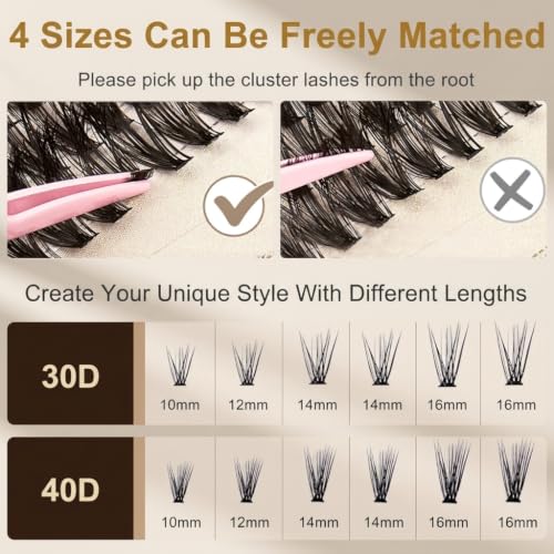 Image of MAYCREATE 3D Cluster Lashes Mixed Tray DIY Eyelash Extension