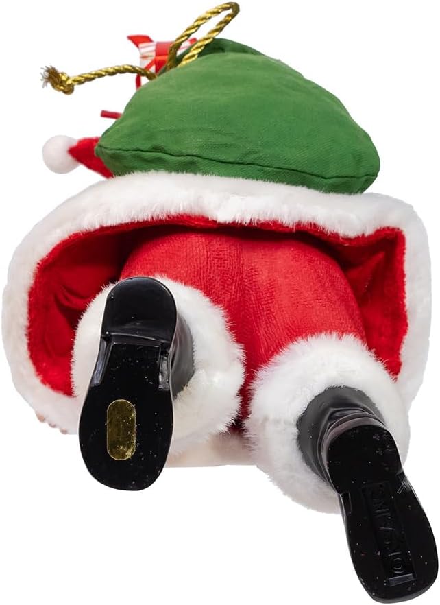Kurt Adler 10.5" Fabriché™ Santa with Red Luggage, 2-Piece Set
