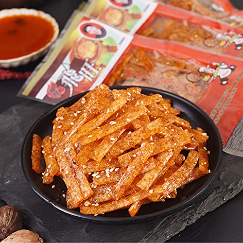 Miniatura 5 de YUYONGTANG 18gFeiwang Hunan tiras picantes 8090 aperitivos nostálgicos tiras picantes rebanadas picantes piel picante, tiras largas de ginseng seda