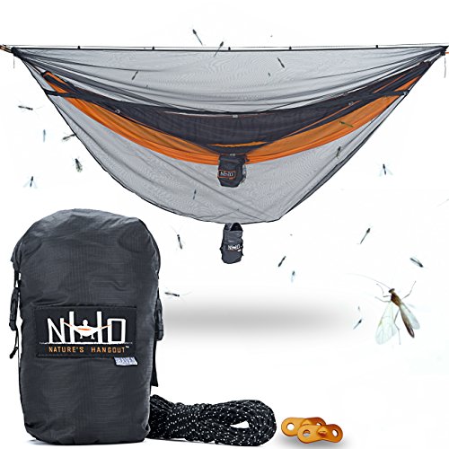 Hammock Bug & Mosquito Net - 360 Degrees of Portable Insect Protection for Backpacking & Camping. Netting Fits Nearly All Outdoor Double & Single Hammocks