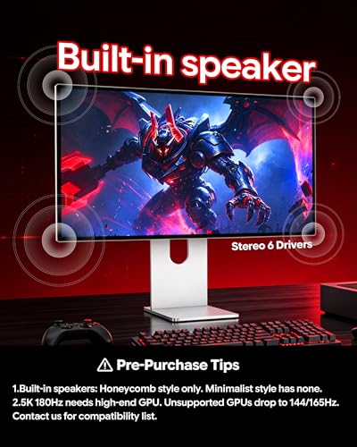 Image of P27Z 27'' 5K Glossy Monitor, Dual Mode Monitor UHD 180Hz / FHD 2K 330Hz, IPS Panel, Built-in Speakers, 10-Bit Color, 99% sRGB, 98% DCI-P3, 218PPI, HDR, 1ms, 1500:1 (Honeycomb - with Stand)