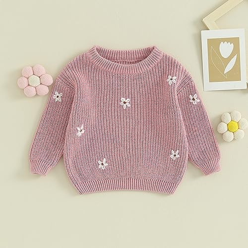 Mubineo Baby Girl Winter Clothes Cute Flower Sweater Crewneck Pullover Long Sleeve Knit Newborn Infant Sweaters2