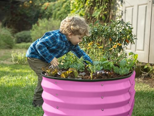 Galvanized Raised Garden Beds Outdoor // 4×2×1 ft Planter Raised Beds for Gardening, Vegetables, Flowers (Pink) // Large Metal Garden Box - Image 3