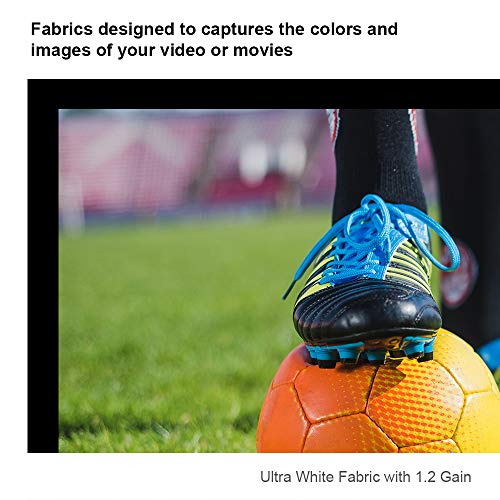 QualGear 120-Inch Fixed Frame Projector Screen, 16: 9 4K HD Ultra White at 1.2 Gain (Qg-PS-Ff6-169-120-W), Ultra White 1.2 Gain