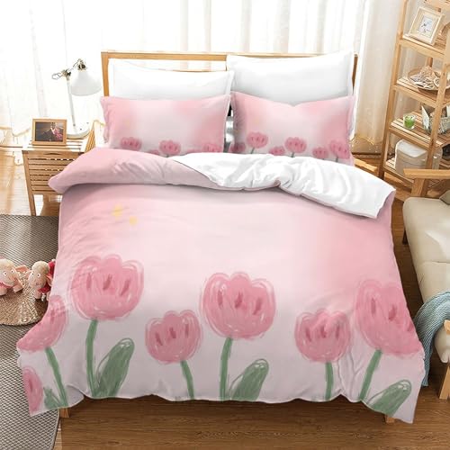 Parure de lit king IOFEER finition style rose chic microfine - 3