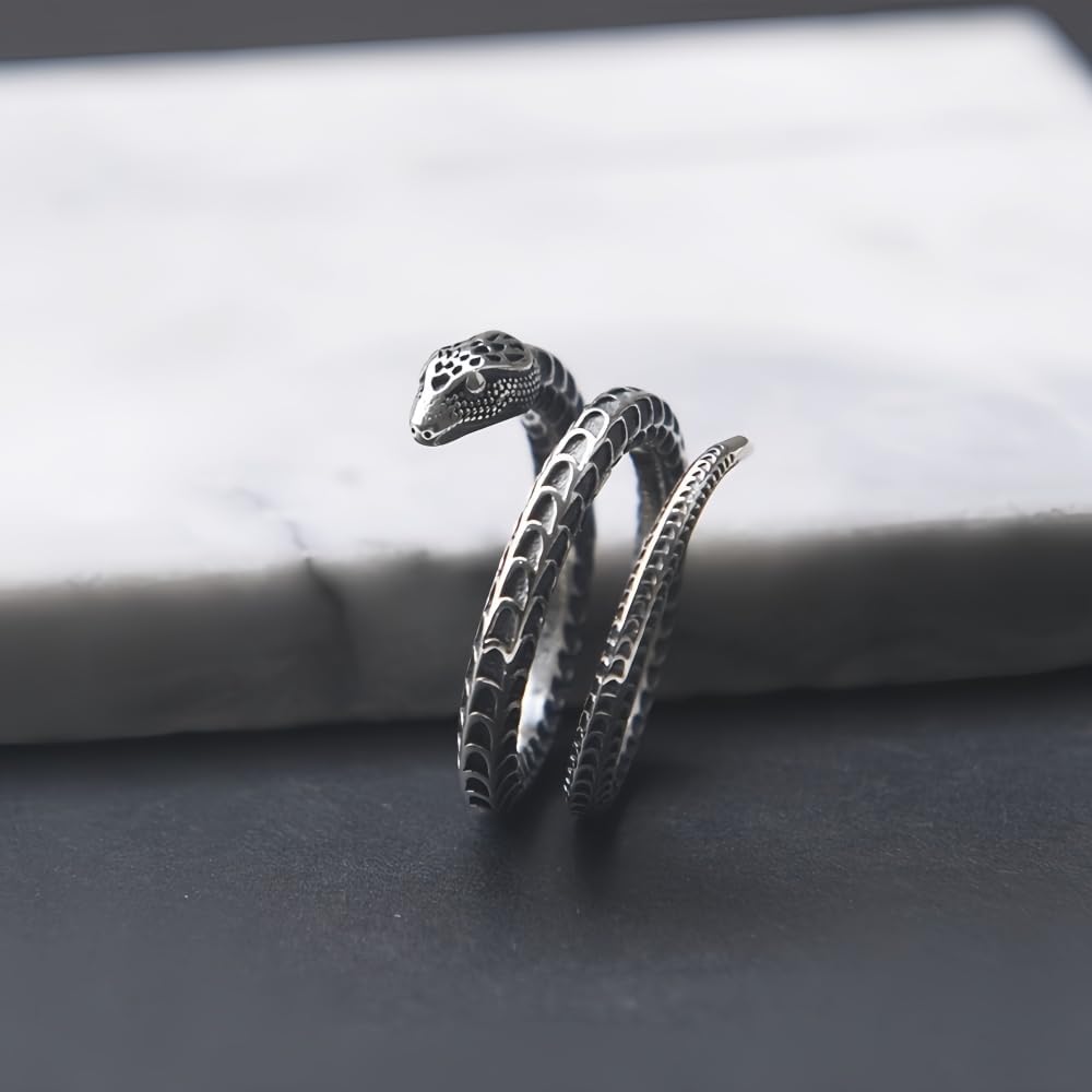 Anello da donna vintage in argento sterling a forma di serpente, 2,0 g, E7787 - Italia