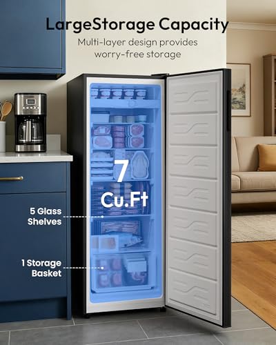 Image of 7 Cu Ft Upright Freezer, Convertible Freezer Refrigerator