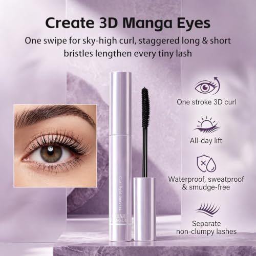 Image of Mascara for Older Women, 2026 New Curl Lightweight Tubing Mascara, Waterproof Fiber Mascara for Long-Lasting Volume amd Length Lashes, Quick-Dry and Smudge Proof, Black, 1 Pcs