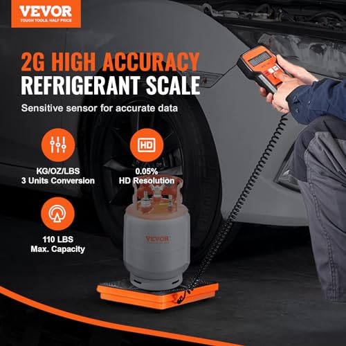 VEVOR Báscula de Refrigerante HVAC 50 kg Báscula de Carga de Refrigerante Freón con Control Remoto con Cable Báscula de Peso de Recuperación Digital Electrónica de Alta Precisión de 2 g con Estuche - imagen 2