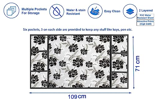 Image of Stylista Refridgerator top Cover Suitable for Samsung RR21C2F25HT /HL, 189 Liter Fridge, Dimension (WXD) 71x109 CM, IndianFloral Pattern Grey