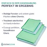 ELEXACLEAN ściereczki do okien bez smug, mikrofibra (8 szt., 60x40 cm i 40x30 cm) OEKO-TEX® STANDARD 100 do szyb