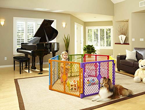 Image of Toddleroo by North States - Superyard Colorplay Baby Play Yard: Freestanding 6-Panel Baby Playpen - Indoor or Outdoor Use - Made in USA - Encloses Up to 18.5 Square Feet - 26 Inches Tall - Colorplay