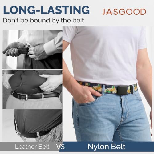 Image of JASGOOD Nylon Canvas Breathable Military Tactical Men Waist Belt With Plastic Buckle