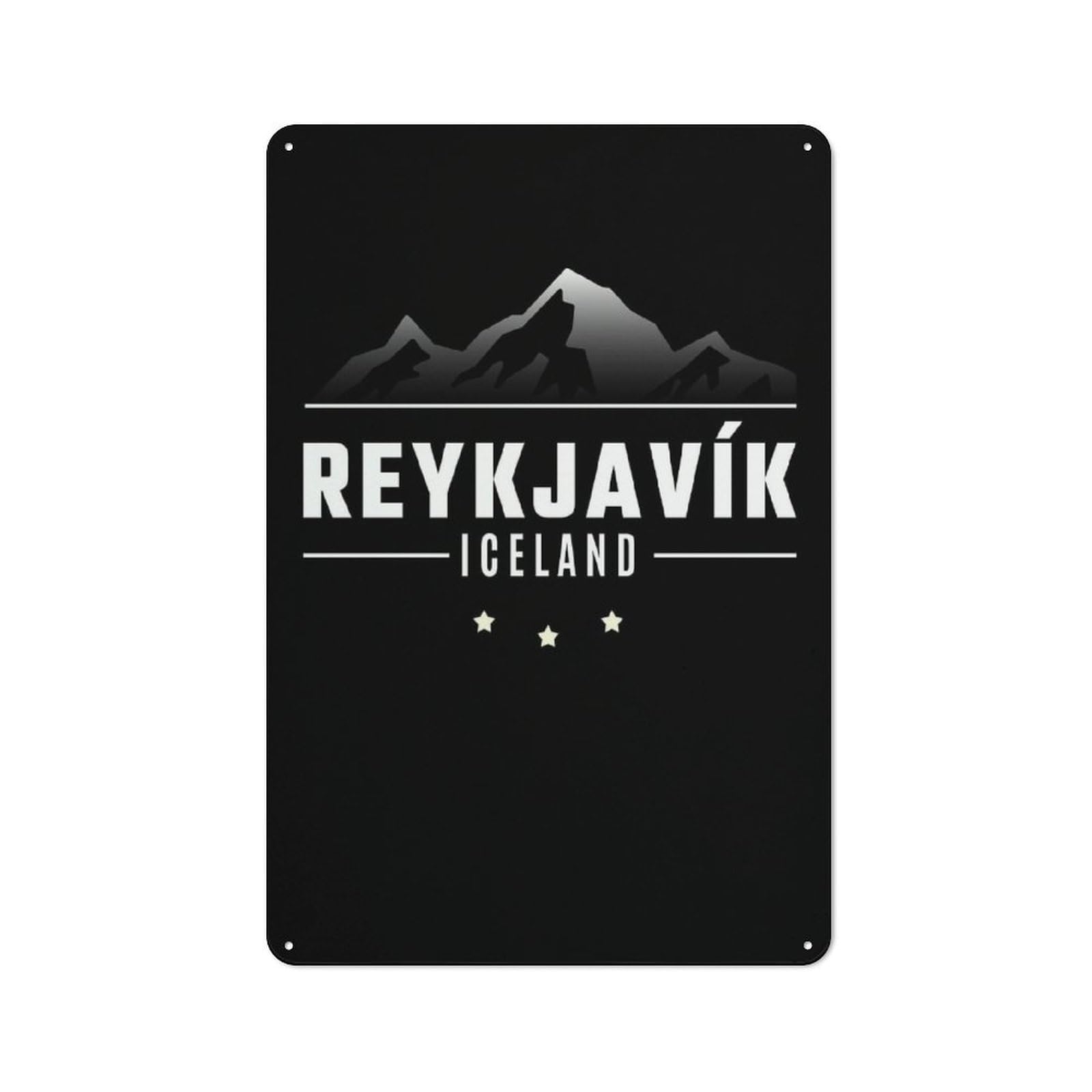 Iceland Iceland Reykjavk Decorative Tin Sign 30x20cm, Old Fashioned Vintage Wall Decor for Lounge, Study, Pub Or Wall Gallery