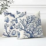 Funda Cojin Paquete de 2 55x55cm,Crema Cojines Exterior caparazón Fundas de Cojín Cuadradas Cojines Sofa de Lino con de Dos Caras Estampado para Sofá,Estar,Dormitorio Decoración,Festival Regalo XD-282