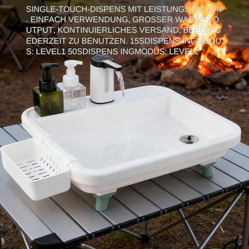 Réservoir de 5 litres compact avec bassin pliable pour camping - 4
