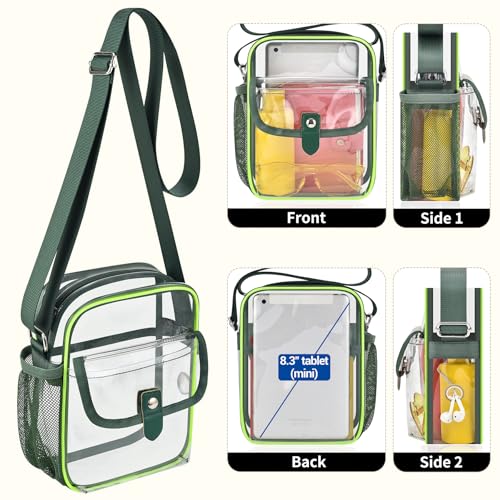 Image of SPODEARS Clear Crossbody Bag for Stadium, Concert, Festival & More - Adjustable Shoulder Strap & Bottle Holder