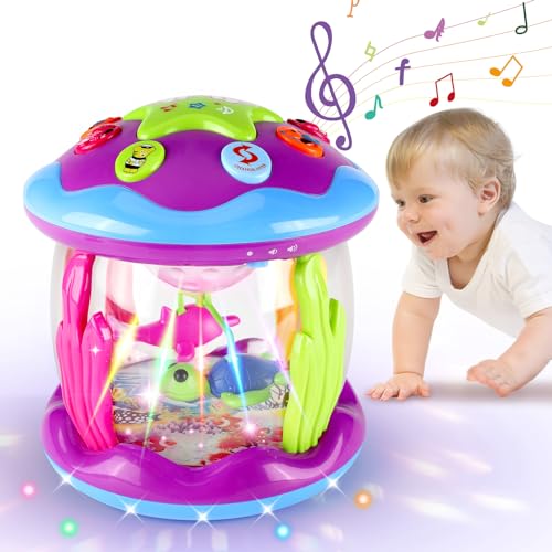 Untimaty Baby Toys - Ocean Rotating Musical Sensory Toys for 6 to 18 Months, Perfect for Tummy Time and 1st Birthday Gifts for Girls