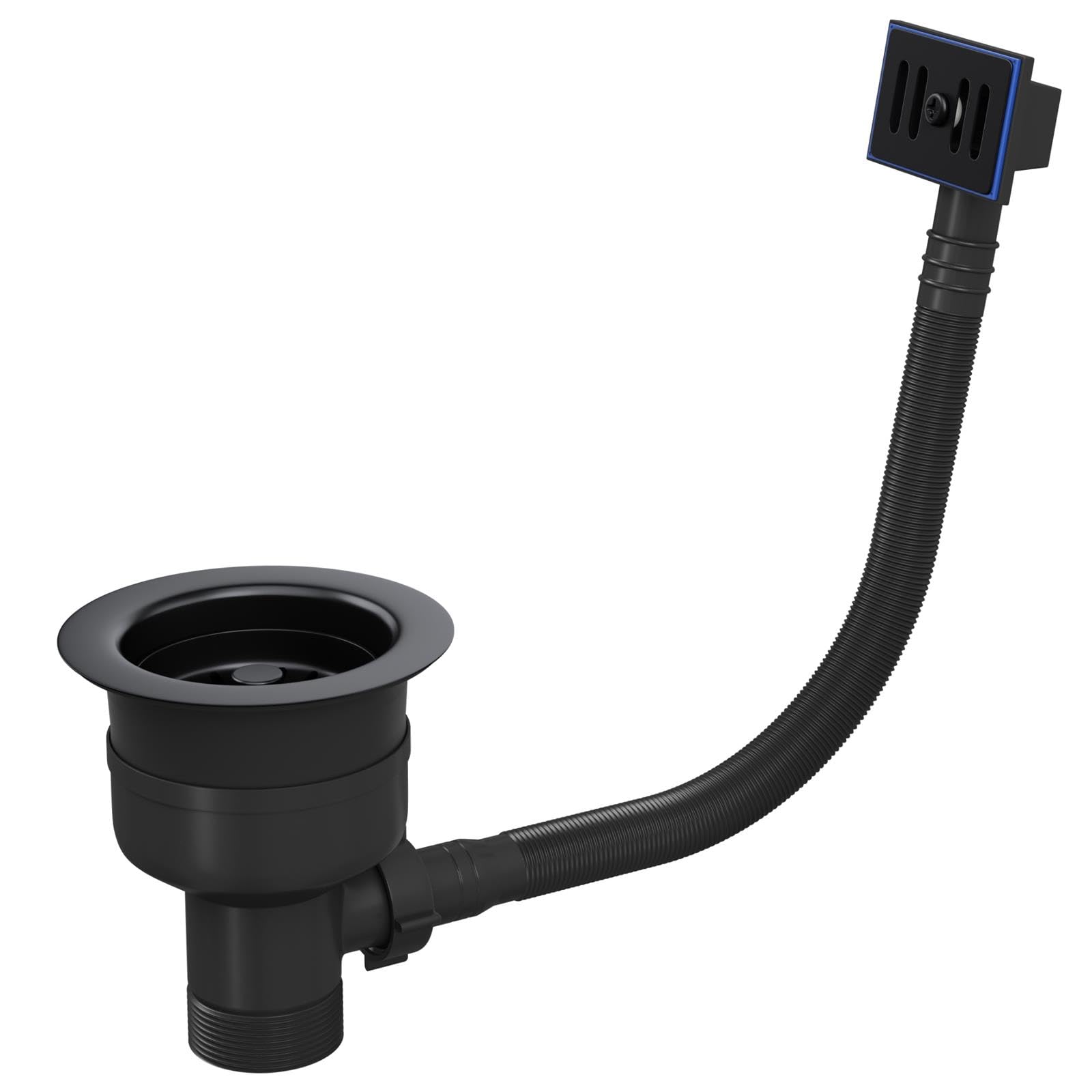 Liquida TFO739MB TOP-FIX 90mm Matt Black Basket Strainer Waste with Overflow