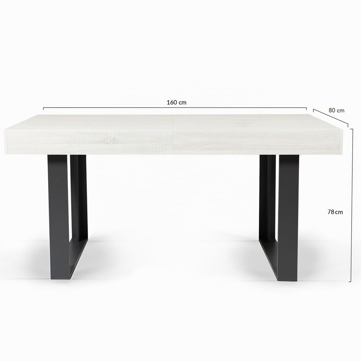 IDMarket - Mesa de comedor extensible rectangular Phoenix 4-8 personas madera gris 160-200 cm