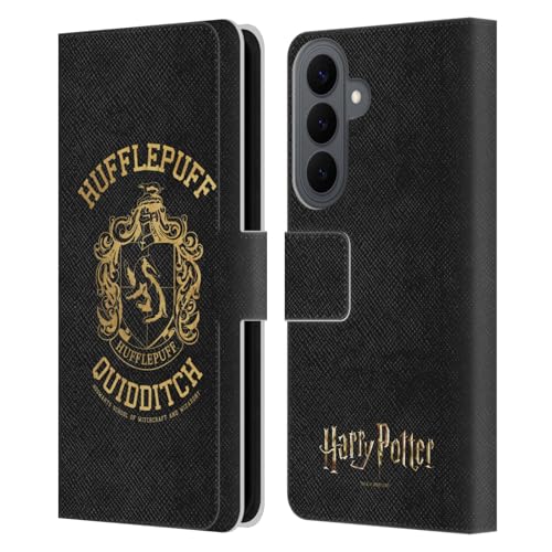 Image of Head Case Designs Officially Licensed Harry Potter Hufflepuff Quidditch Deathly Hallows X Leather Wallet Case Compatible With Samsung Galaxy S26 Plus