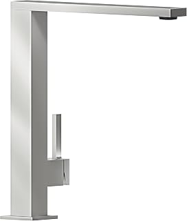 Villeroy & Boch Finera Square grifería de cocina, alta presión, con cartucho de cerámica y radio de giro de 360°, grifo de fregadero de bajo consumo, altura del caño 251 mm, acero inoxidable macizo