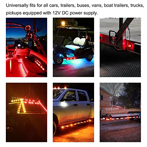 Fxc 'Purishion 10X 3/4 In' Round Led Clearence Light Front Rear Side Marker Indicators Light For Truck Car Bus Trailer Van Caravan Boat, Taillight Brake Stop Lamp (12V, Red+Amber) #TOP6