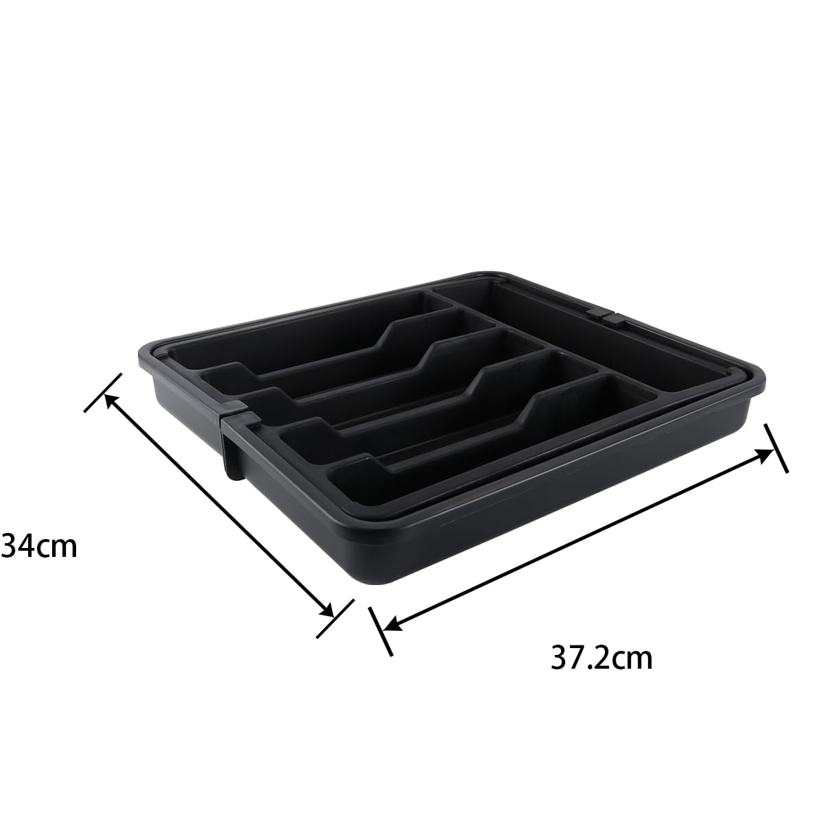 Organizador de cajones para cubiertos, soporte ajustable para utensilios de cocina, bandeja expandible para cubiertos, bandeja compacta de plástico para cucharas, tenedores y cuchillos.