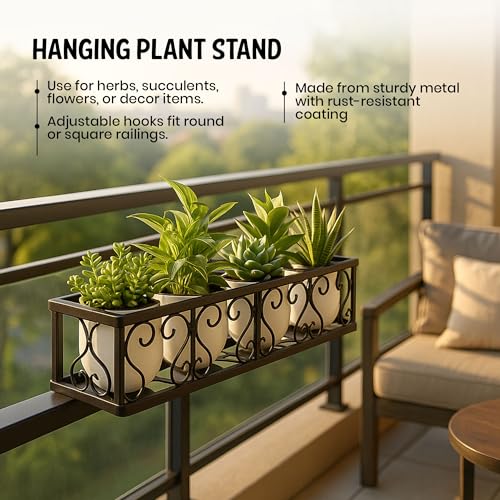 Image of Niyara || Metal Planter Stand || Plant Stand for Pots|| Outdoor Plant Stand (Black, Set of 1, 20 Inches)
