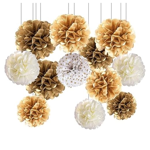 Pompones de Seda de Papel 12 Pompones Decoracion Multicolor Flores Pompom de Papel de Seda, Abanicos,bolas nido de abeja, Bolas de Nido Abeja Guirnaldas. Decoración Fiesta Carnaval y Cumpleaños