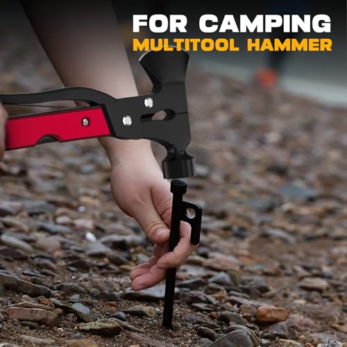 Gifts for Men, 15 in 1 Multitool Axe for Camping, Hunting, Hiking, Birthday Gifts for Men, Dad, Him, Husband, Boyfriend, Women, Mens Gift from Daughter, Wife, Son, Red — view 5