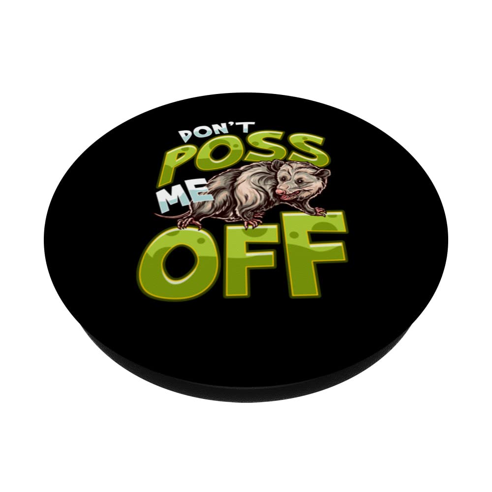 Don’t Poss Me Off Funny Possum Lover Trash Animal Possum Pun PopSockets Swappable PopGrip, Black - Image 2