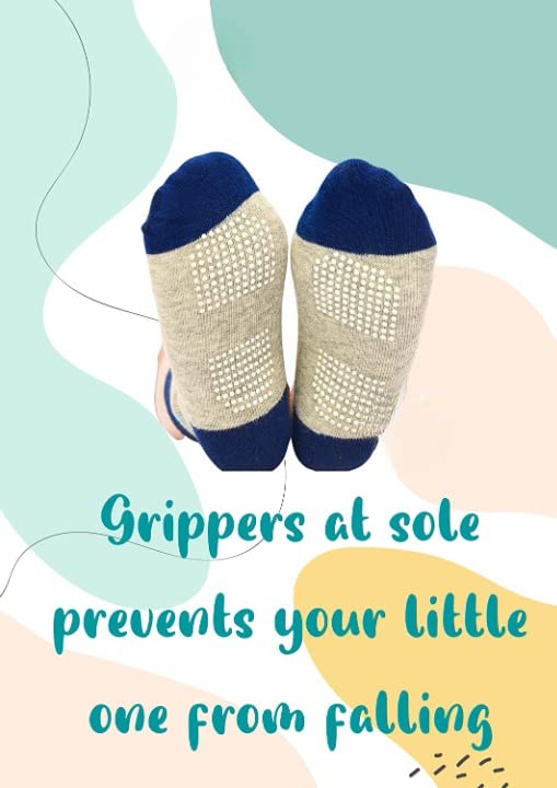 Image of SooWoo Boy's Anti-Skid Grip Cotton Socks