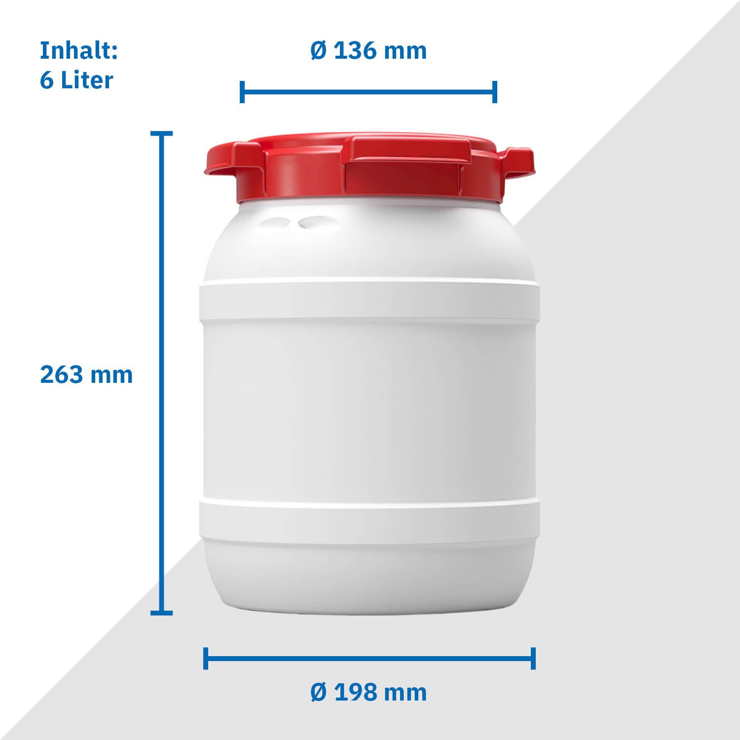 DIE BOX FABRIK Futtertonne für Tierfutter mit Deckel & Schaufel | Große Öffnung | Tierfutterbehälter | Futtercontainer | Futterbox | HDPE | Top-Qualität (6 Liter)
