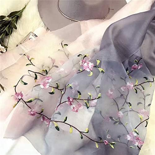 Women Silk&Wool Gradient Embroidered Scarf Headwrap Shawl - Image 8