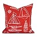 Toll2452 Poduszki na zewnątrz poduszki na zewnątrz poszewki na poduszki dekoracyjne poduszki na zewnątrz poszewki na poduszki euro poduszka żeglarska czerwona