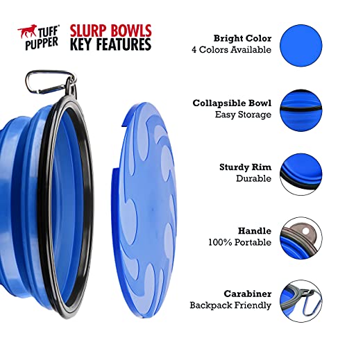 Tuff Pupper Superbigslurp - Collapsible Dog Bowls | Convenient Dog Travel Bowls W/Storage Lid | Keeps Pups Hydrated And Full | Portable Dog Water Bowls & Large Travel Bowls For Pets | Patent Pending #TOP1