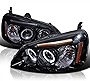 Spec-D Tuning LED Halo Glossy Black Housing Smoke Lens Projector Headlights Compatible with 2001-2003 Honda Civic 2 Door Coupe, 2001-2003 Honda Civic 4 Door Sedan Left + Right Pair Headlamps Assembly
