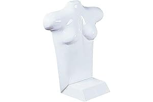 Female White Plastic Countertop Shirt Form - Accurately Display Women's Tops