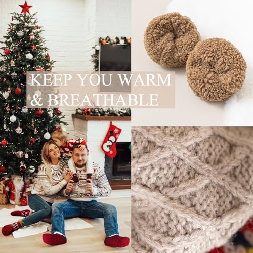 Image of Fluffy Fuzzy Slipper Socks with Grips for Women & Men for House | Unisex, Non-Slip, Thick Fleece Lined, Warm, Cozy, Sleeping, Winter, Cold Weather, Indoor Floor