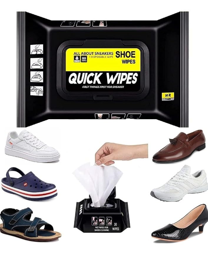 EASYSHOP Natural Sneaker & Shoe Cleaner Wipes - 1 Packs of 80 - Portable Sneakers Cleaner Shoe Wipes Quickly Remove Dirt & Stains - These Disposable Shoe Cleaning Wipes Can Be Used On Most Footwear (B0CYVQ7MQ8) Amazon Price History, Amazon Price Tracker