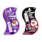 i-ENVY Super Fast Quick Dry Clear & Super Strong Hold Black Eyelash Adhesive (2 Pack), Long Lasting Strip Lash Glue for Eyelash Extensions, Easy to Apply Brush-On Glue Set, Latex & Formaldehyde Free