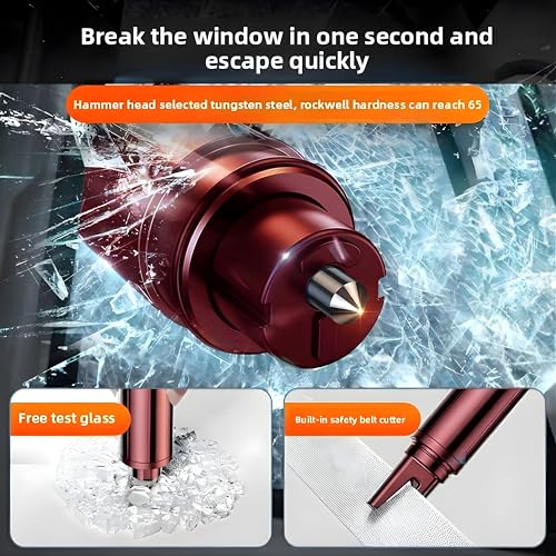 Image of SIAGO Car Safety Hammer - Emergency Escape Tool with Window Glass Breaker & Seat Belt Cutter | Vehicle Safety Hammer for Car, Bus & Truck | Automotive Emergency Tool SIA478