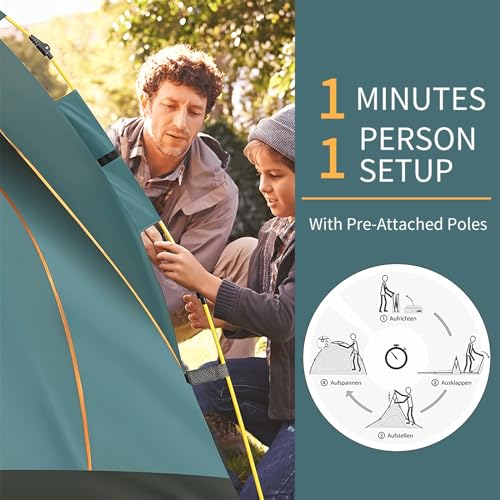 Carpa automática para camping 3-4 personas ligera portátil miniatura 3