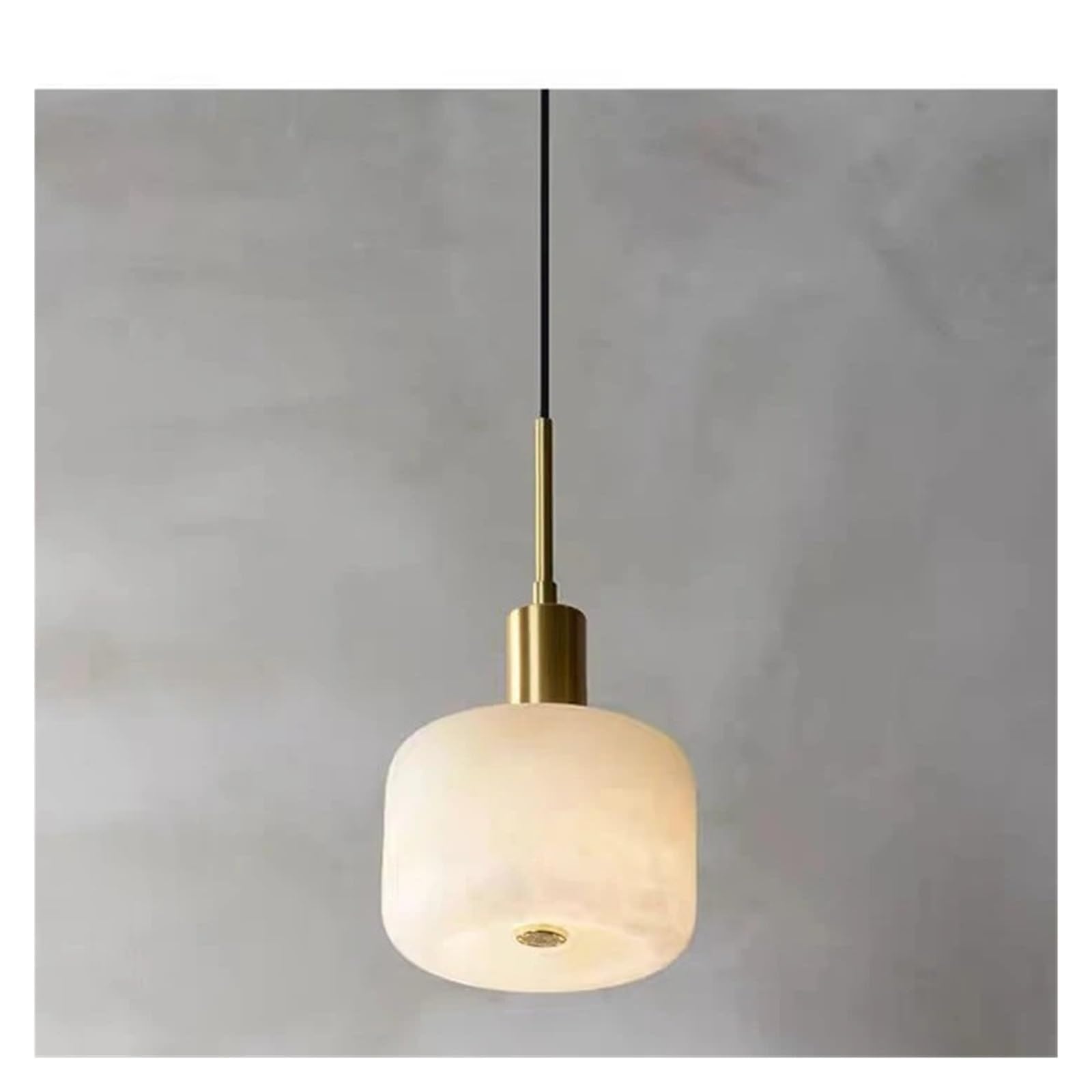 LYMSXAZOU Marble Copper Chandelier - Modern Minimalist Bedside Pendant Light for Dining, Bedroom, Study, and Hotel Room