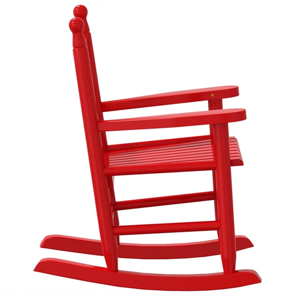 vidaXL Mecedora para Niños de Madera Maciza de Álamo Roja - Exterior y Jardín, Pequeña