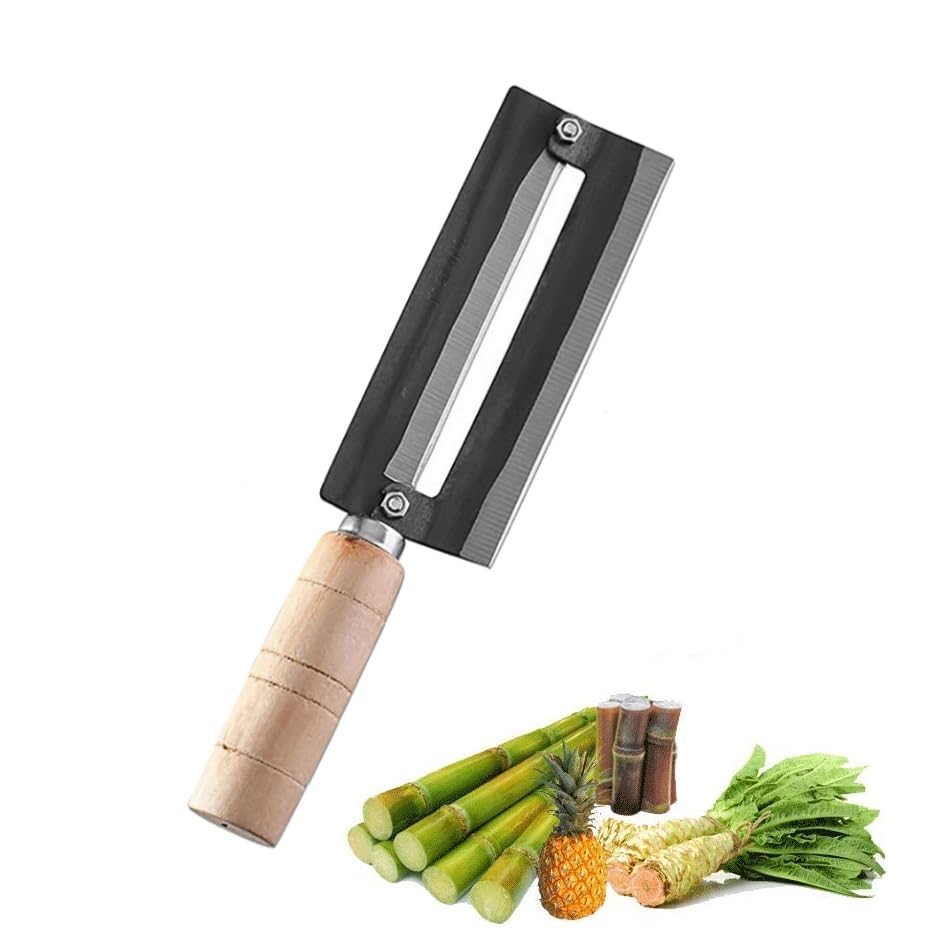 Sugar Cane Peeler Knife with Wooden Handle