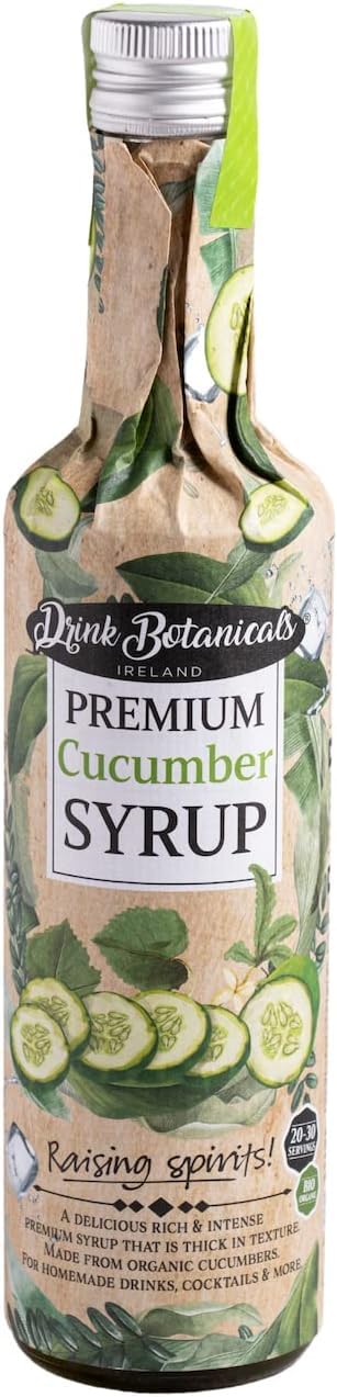 Drink Botanicals Ireland Cucumber Syrup | Syrup For Flavouring Beverages | Gluten-Free, Vegan, Non-GMO | Premium Quality Cucumber Puree | Natural Ingredients | 30 Servings 500ML Glass Bottle