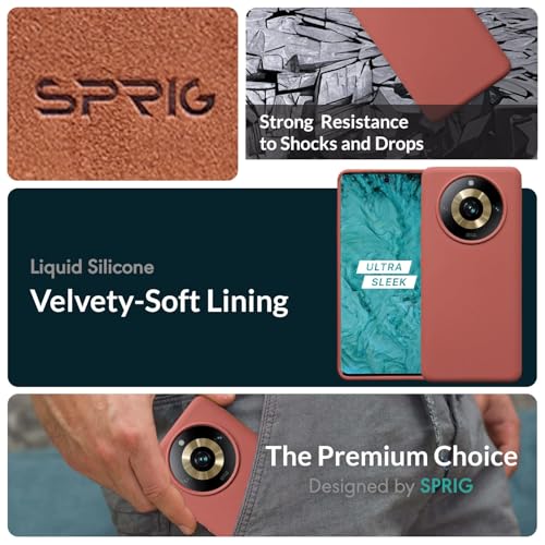 Image of SPRIG Compatible with Realme 11 Pro Premium SilkTone (Liquid Silicone) Back Cover Drop Tested Shock Proof Mobile Case for Men, Women, Boys and Girls with Camera Protection (Dark Brown)