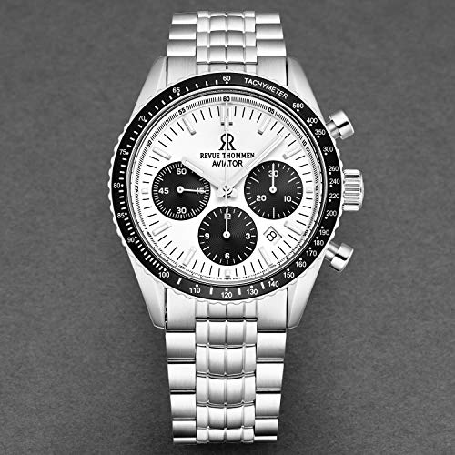 Men's 17000.6132 'Aviator' Silver Dial Stainless Steel Chronograph Automatic Watch4